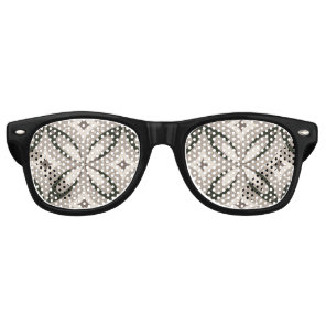 Beige and Brown Retro circular shapes Sunglasses