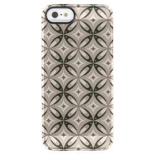 Beige and Brown Retro circular shapes Clear iPhone SE/5/5s Case