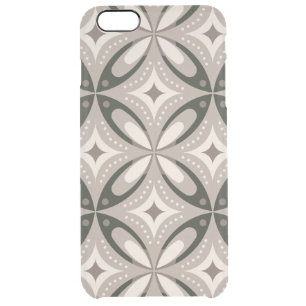 Beige and Brown Retro circular shapes Clear iPhone 6 Plus Case