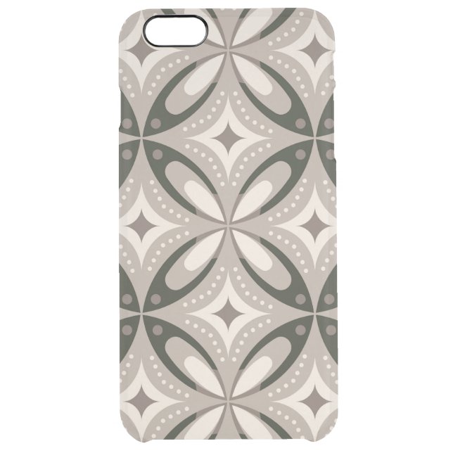 Beige and Brown Retro circular shapes Uncommon iPhone Case (Back)