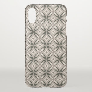 Beige and Brown Retro circular shapes iPhone X Case