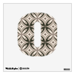 Beige and Brown Retro circular shapes Wall Decal