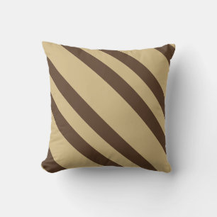 Beige and brown stripes throw pillow