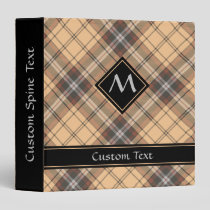 Beige and Brown Tartan 3 Ring Binder