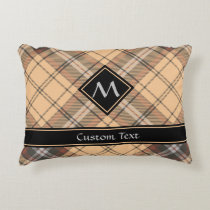 Beige and Brown Tartan Accent Pillow