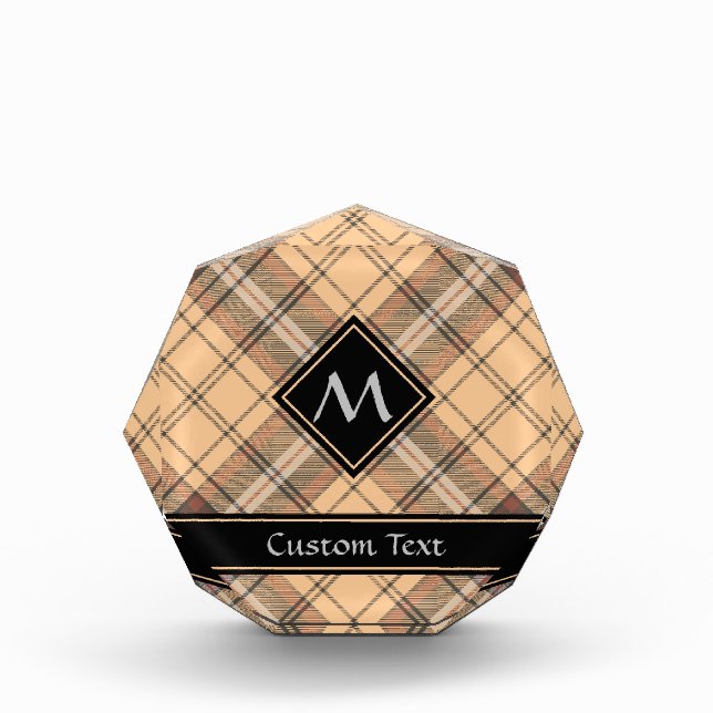 Beige and Brown Tartan Acrylic Award (Front)