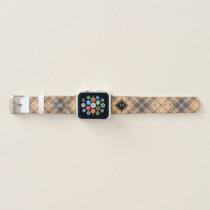 Beige and Brown Tartan Apple Watch Band