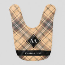 Beige and Brown Tartan Baby Bib