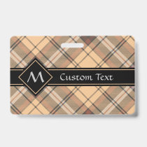 Beige and Brown Tartan Badge