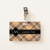 Beige and Brown Tartan Badge