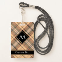 Beige and Brown Tartan Badge