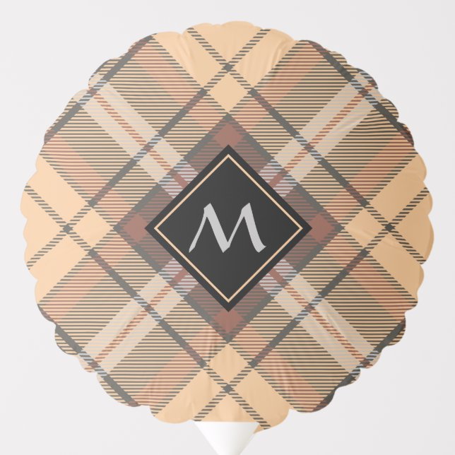 Beige and Brown Tartan Balloon (Front)
