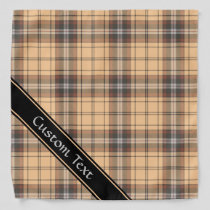 Beige and Brown Tartan Bandana