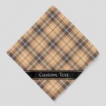 Beige and Brown Tartan Bandana