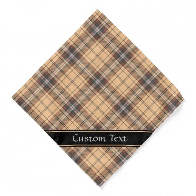 Beige and Brown Tartan Bandana (Front)