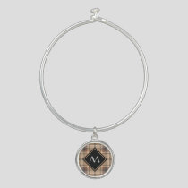 Beige and Brown Tartan Bangle Bracelet