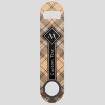 Beige and Brown Tartan Bar Key