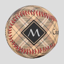 Beige and Brown Tartan Baseball