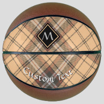 Beige and Brown Tartan Basketball