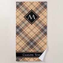 Beige and Brown Tartan Beach Towel