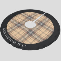 Beige and Brown Tartan Beige and brown tartan desi Brushed Polyester Tree Skirt