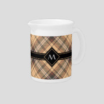 Beige and Brown Tartan Beverage Pitcher