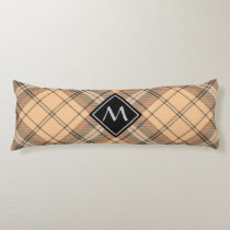 Beige and Brown Tartan Body Pillow