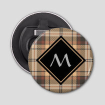 Beige and Brown Tartan Bottle Opener