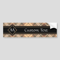 Beige and Brown Tartan Bumper Sticker