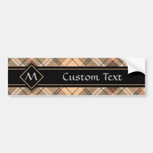 Beige and Brown Tartan Bumper Sticker