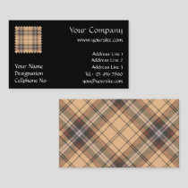 Beige and Brown Tartan Business Card