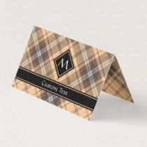 Beige and Brown Tartan Business Card