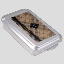 Beige and Brown Tartan Cake Pan