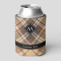 Beige and Brown Tartan Can Cooler