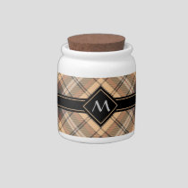 Beige and Brown Tartan Candy Jar