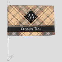 Beige and Brown Tartan Car Flag