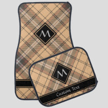 Beige and Brown Tartan Car Floor Mat