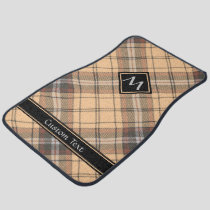 Beige and Brown Tartan Car Floor Mat