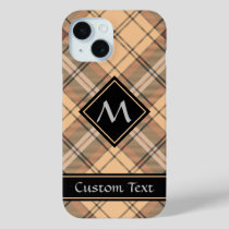 Beige and Brown Tartan iPhone 15 Case