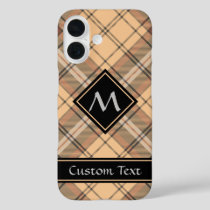 Beige and Brown Tartan iPhone 16 Case