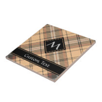 Beige and Brown Tartan Ceramic Tile