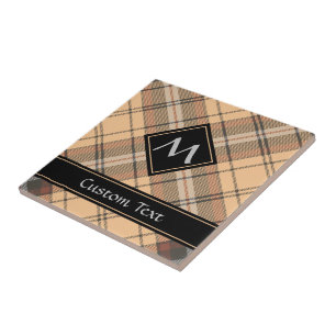 Beige and Brown Tartan Ceramic Tile
