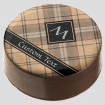 Beige and Brown Tartan Chocolate Covered Oreo