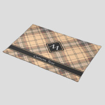 Beige and Brown Tartan Cloth Placemat