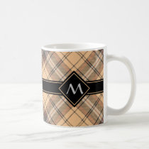 Beige and Brown Tartan Coffee Mug