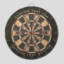 Beige and Brown Tartan Dart Board