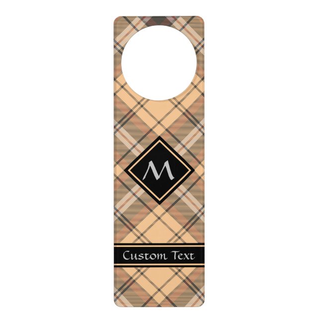 Beige and Brown Tartan Door Hanger (Front)