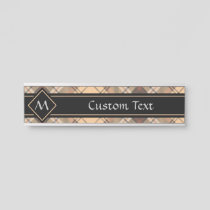 Beige and Brown Tartan Door Sign