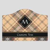 Beige and Brown Tartan Door Sign