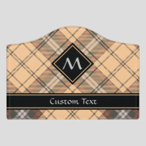 Beige and Brown Tartan Door Sign